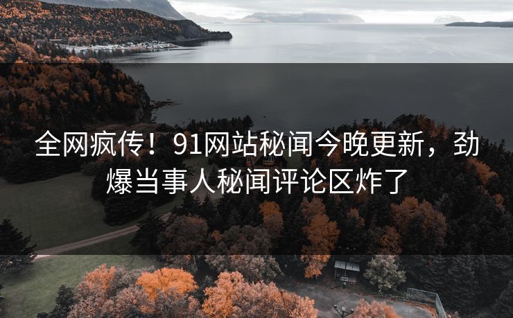 全网疯传！91网站秘闻今晚更新，劲爆当事人秘闻评论区炸了