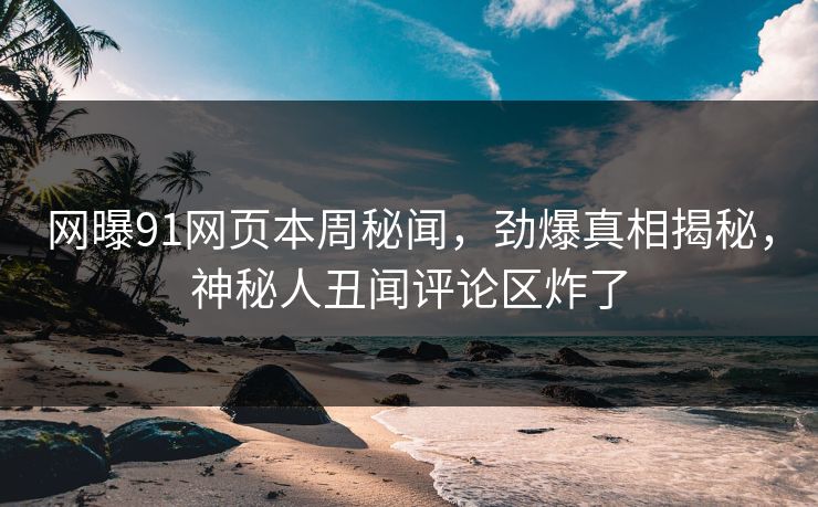 网曝91网页本周秘闻，劲爆真相揭秘，神秘人丑闻评论区炸了