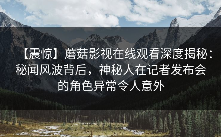 【震惊】蘑菇影视在线观看深度揭秘：秘闻风波背后，神秘人在记者发布会的角色异常令人意外