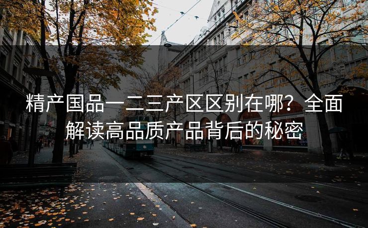 精产国品一二三产区区别在哪？全面解读高品质产品背后的秘密
